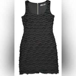 Guess Embroidered Scallop Design Little Black Dress Sz 10